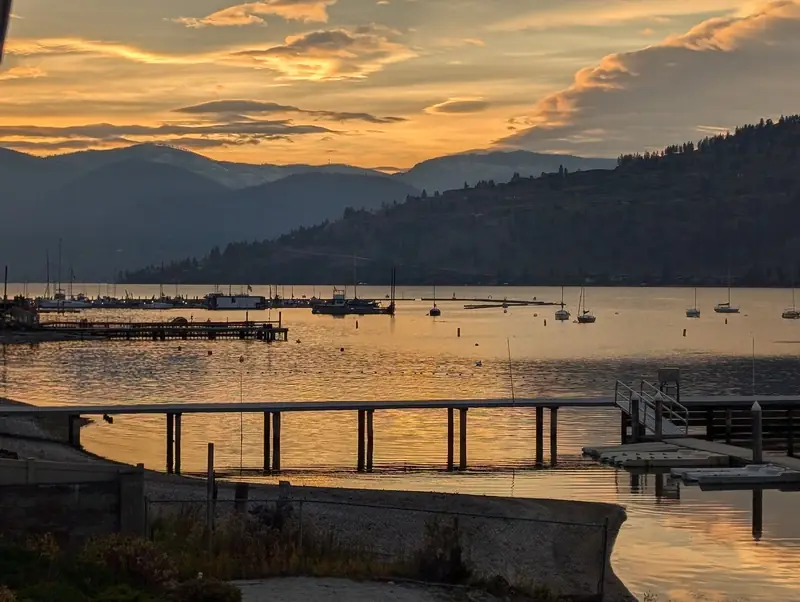 Sunset over Okanagan Lake from Okanagan Landing in Vernon